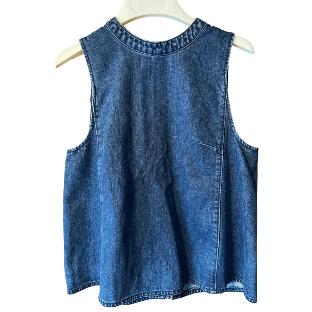 Anthropologie UK Holding Horses Denim High Neck Sleeveless Shirt Back Zipper - 6
